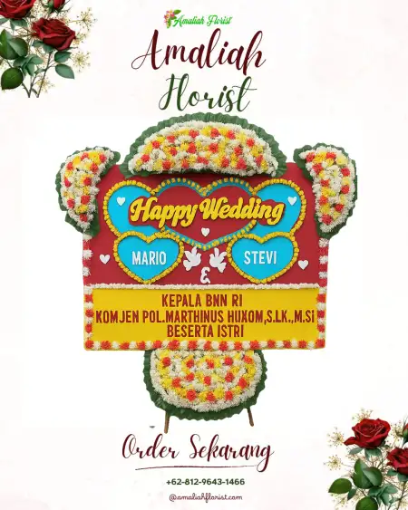 Papan Bunga Pernikahan Sepawon